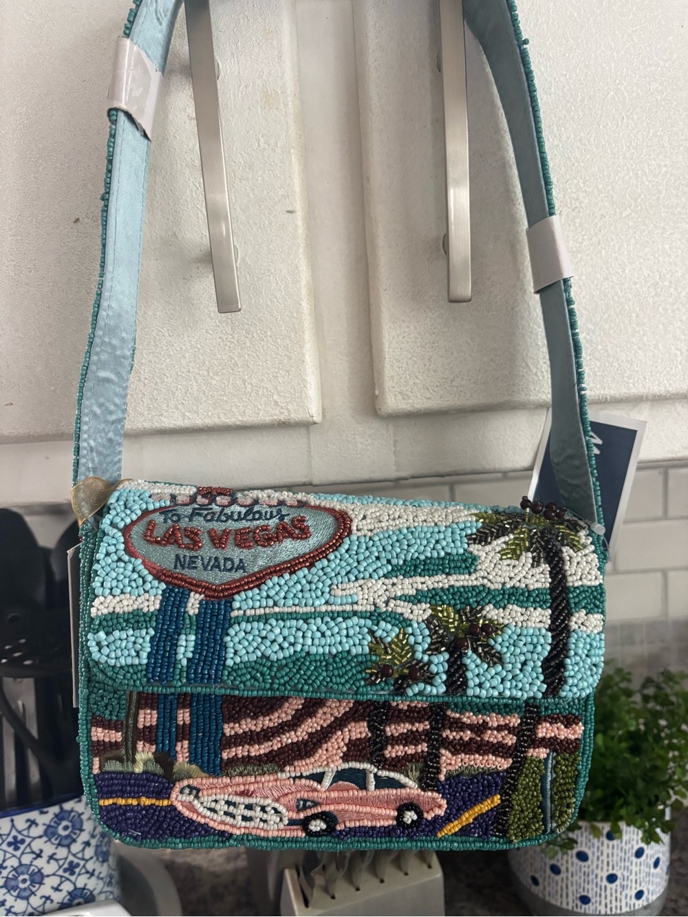 Viral Las Vegas Beaded Shoulder Bag NWT